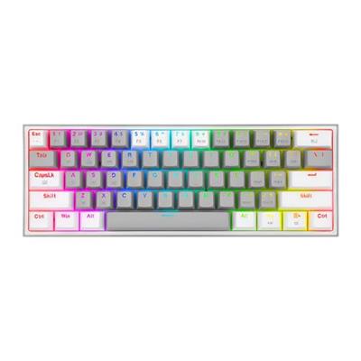 Teclado Mecanico 60% Redragon Fizz K617 Grey/White RGB Red Switches