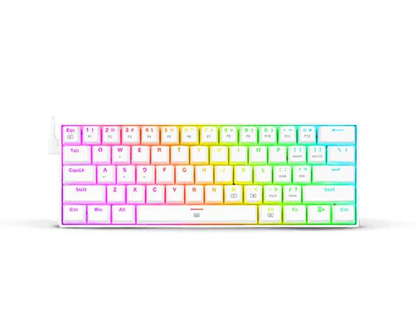 Teclado Mecanico 60% Redragon Dragonborn K630 White RGB Switch Red