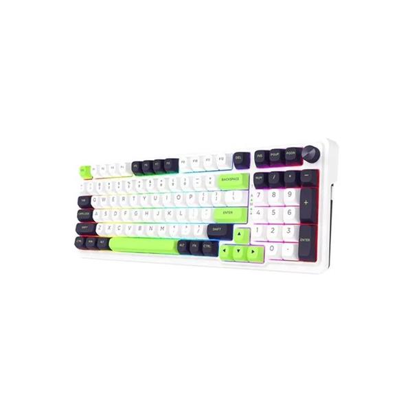 TECLADO MECANICO REDRAGON EISA K686WBG RGB MAX SWITCH RED WIRED/BT - BLANCO, NEGRO Y VERDE