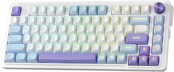 Teclado Mecanico 75% Redragon Ucal Max K673 RGB Switch Red Wired/BT - White/Blue/Purple