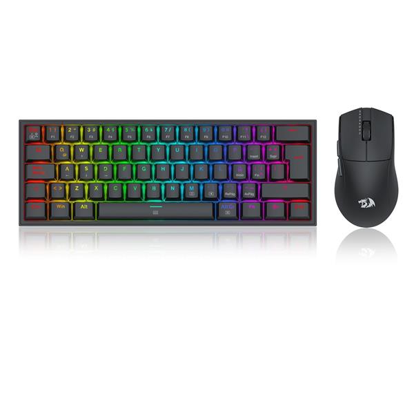 Combo Redragon Teclado y Mouse Redragon k617RGB SP + M724 Negro + S143
