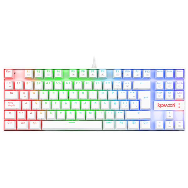 Teclado Redragon K552 Kumara Mecanico RGB White Esp Switch Red