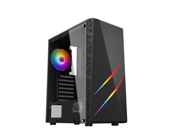 GABINETE RAPTOR BLAZE FORCE 1 FAN FIXED RGB (RAINBOW)