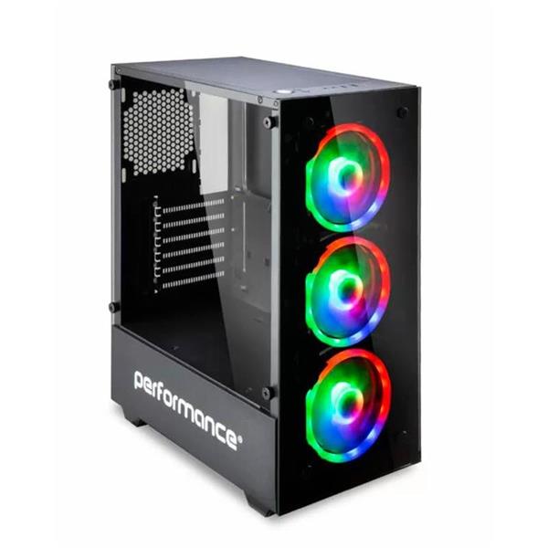 Gabinete Gamer Performance 80-12 3 Fanes Rainbow (Controlables por boton)