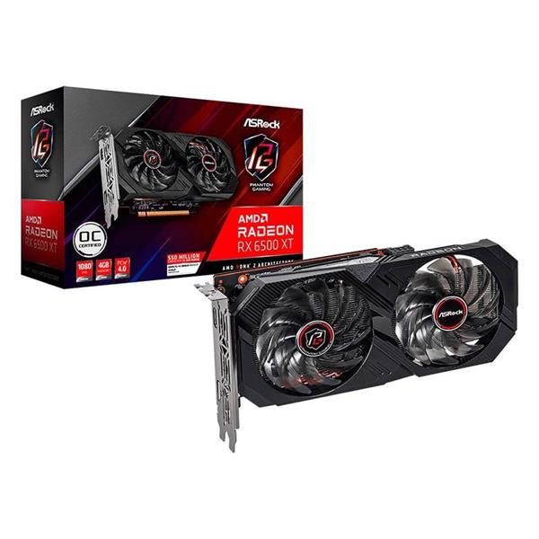 Placa de Video Asrock AMD Radeon RX 6500 XT Phantom Gaming D 4GB GDDR6 OC
