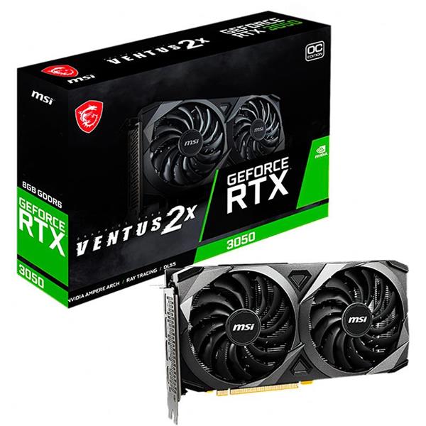 Placa de Video MSI RTX 3050 Ventus 2X 8GB GDDR6 OC