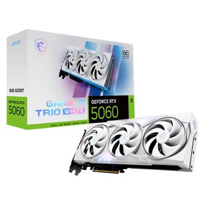 PLACA DE VIDEO MSI NVIDIA GEFORCE RTX 5060 GAMING TRIO OC 8GB WHITE GDDR7