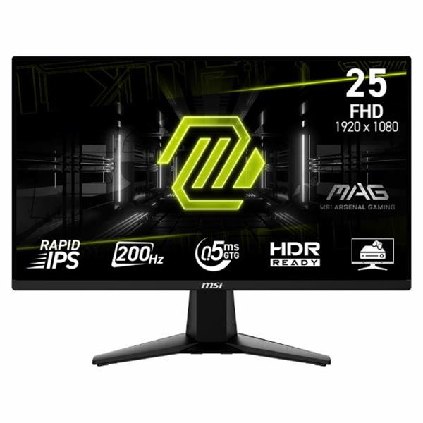 MONITOR GAMER RAPID IPS 25" MSI MAG E20 255F 200HZ FHD 0.5MS - HDMI/DP