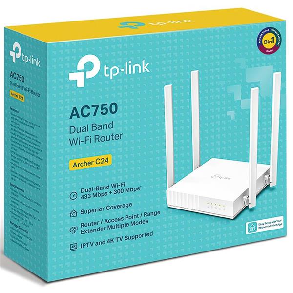 Router Tp-Link Archer C24 AC750 Dual Band 750Mbps 