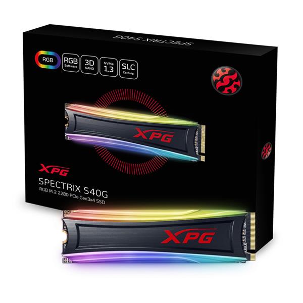 Disco Solido SSD 256GB Adata S40G RGB M.2 NVMe PCIe x4 3.0