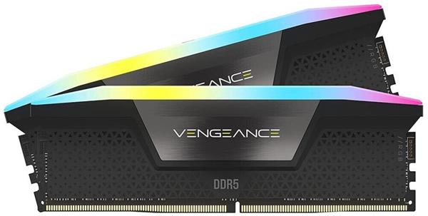 MEMORIA RAM CORSAIR VENGEANCE RGB BLACK 32GB (2X16GB) 5200 MHZ DDR5 -AMD EXPO & XMP