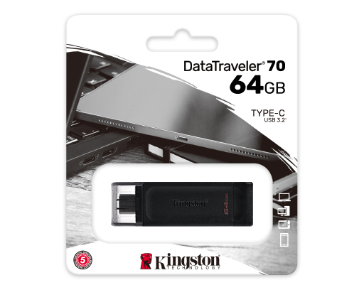 Pendrive 64GB Kingston DT70 USB-A + USB-C Gen 1 3.2