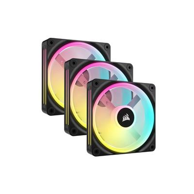 KIT DE VENTILADORES CORSAIR PWM DE 120 MM QX120 RGB X3 NEGRO CON ICUE LINK