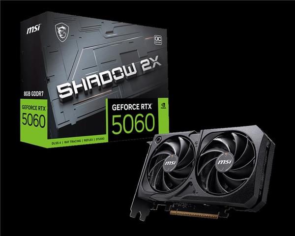 PLACA DE VIDEO MSI NVIDIA GEFORCE RTX 5060 SHADOW X2 8GB OC GDDR7