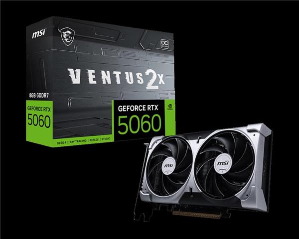 PLACA DE VIDEO MSI NVIDIA GEFORCE RTX 5060 VENTUS 2X 8GB OC GDDR7