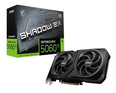PLACA DE VIDEO MSI NVIDIA GEFORCE RTX 5060 TI SHADOW 2X OC PLUS 16GB GDDR7