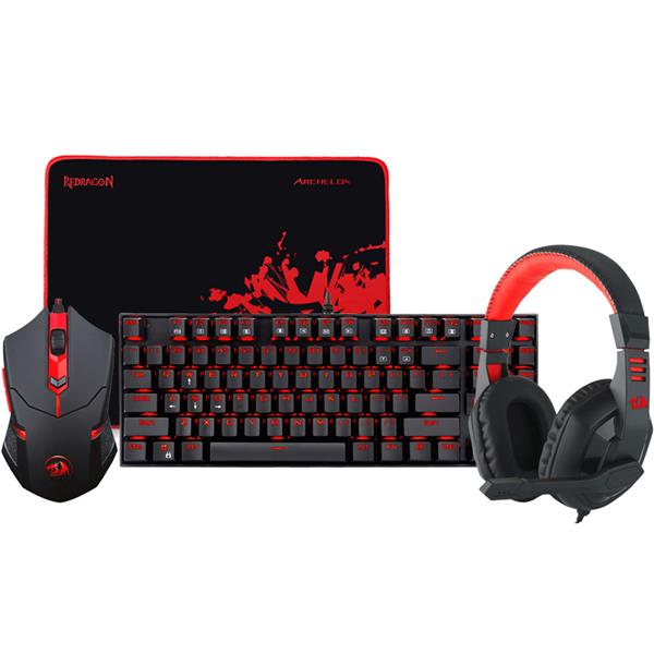 Combo Teclado Mouse Pad y Auriculares Redragon K552-BB-1