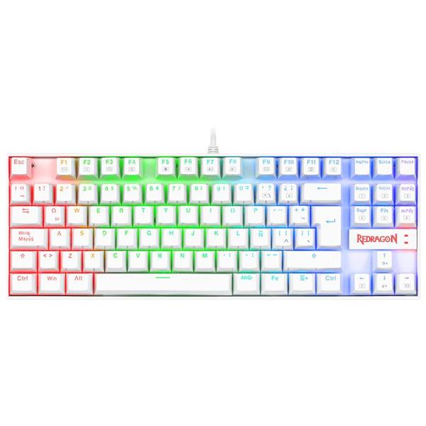 TECLADO REDRAGON K552 KUMARA MECANICO WHITE RAINBOW LED SWITCH RED O.U.T.L.E.T (3 MESES GARANTIA)