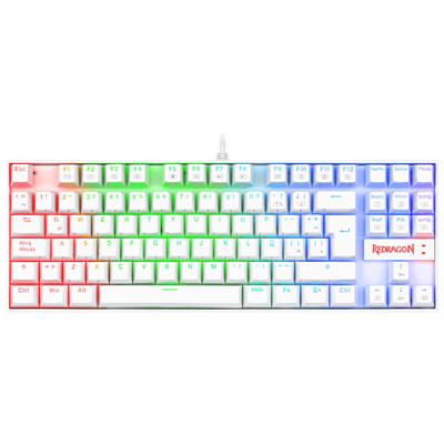 Teclado Redragon K552 Kumara Mecanico White Rainbow LED Switch Red