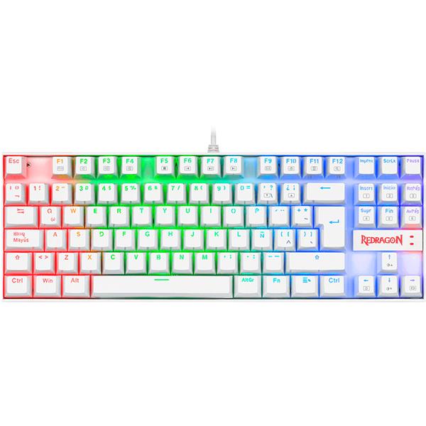 Teclado Redragon K552 Kumara Mecanico RGB White Esp Switch BLUE