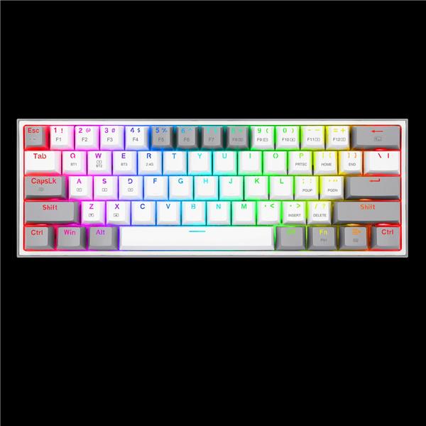 Teclado Mecanico 60% Redragon Fizz Pro K616 White/Gray RGB Red Switches