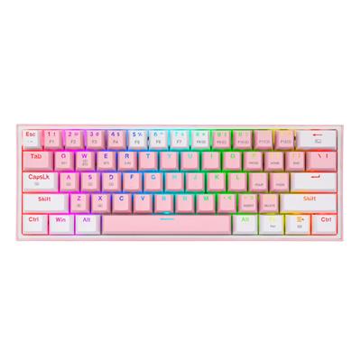 Teclado Mecanico 60% Redragon Fizz Pro K616 Pink/White RGB Red Switches