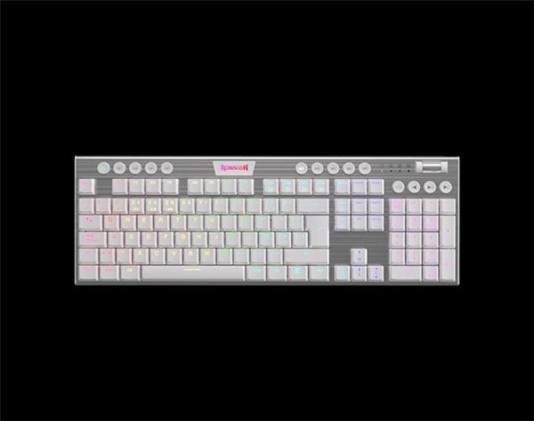 TECLADO MECANICO CABLEADO REDRAGON K619 HORUS FS WHITE RGB RED SWITCHES - ESPAÑOL