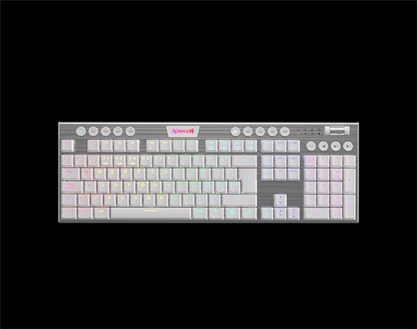 Teclado Mecanico Redragon K619 Horus FS White SP RGB Red Switches Wired