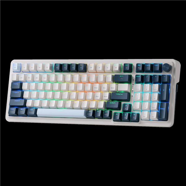 TECLADO MECANICO REDRAGON EISA K686WB PRO RGB SWITCH RED WIRED/BT EN BLANCO Y AZUL