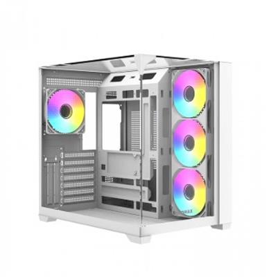 GABINETE GAMER RAIDMAX INFINITA I620 FISHTANK ARGB GLASS WHITE