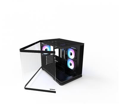 GABINETE GAMER RAIDMAX INFINITA I630 FISHTANK CURVED GLASS ARGB BLACK