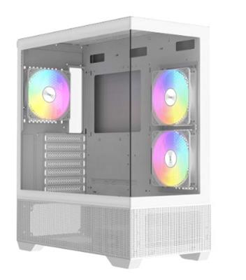 GABINETE GAMER RAIDMAX INFINITA I801 AIR WHITE FISHTANK ARGB TG