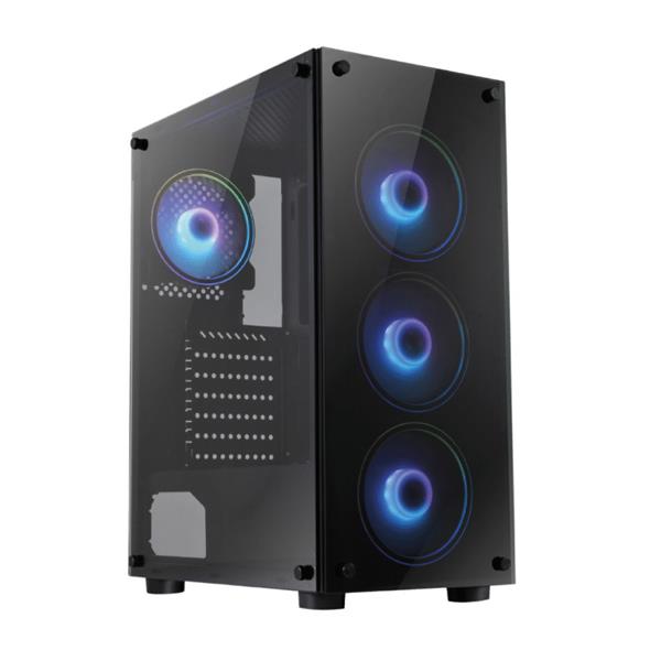 Gabinete Mlogix Obsidian Rgb 4 Fan