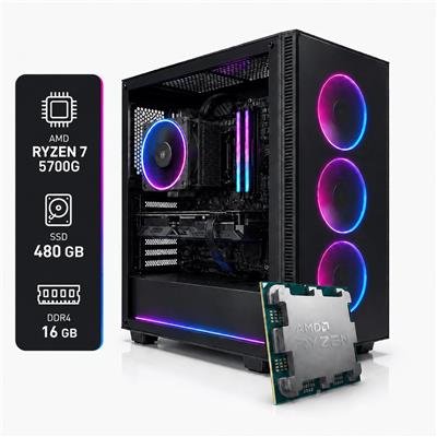 PC GAMER AMD RYZEN 7 5700G A520 16GB RAM 480GB WIFI+BT