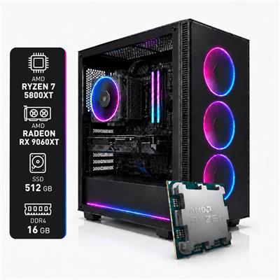 PC Gamer AMD RYZEN 7 5800XT B550 16GB RAM 512GB RX 9060XT 750W Gold