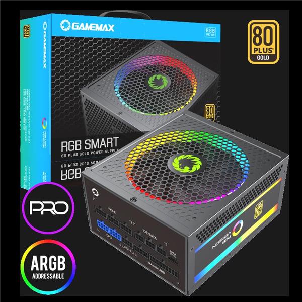 Fuente 1050W Gamemax Smart PRO 80 PLUS Gold Full Modular RGB