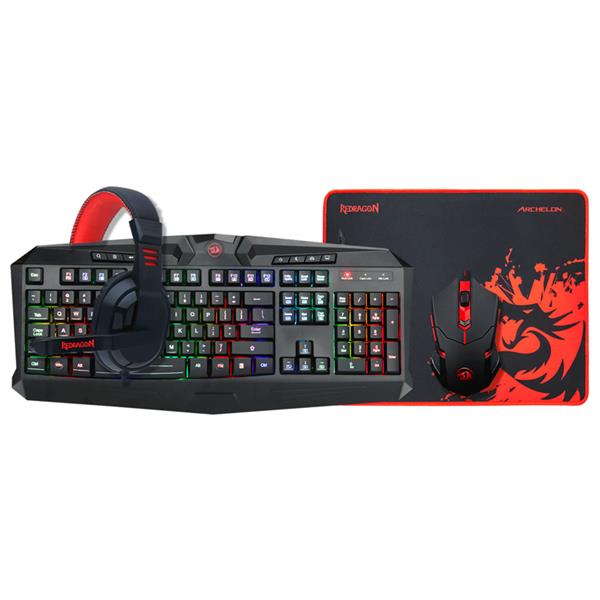 Combo Teclado Mouse Pad y Auriculares Redragon S101-BA