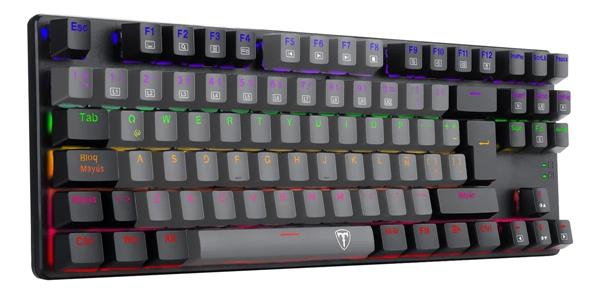 Teclado T-Dagger T-TGK313GB-LIT Bora Lite Grey/Black Mecanico Rainbow Switch Red