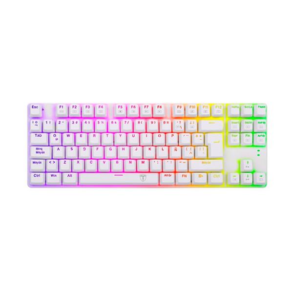 Teclado T-Dagger T-TGK315W-BL Bora WHITE Mecanico RGB TKL Switch BLUE