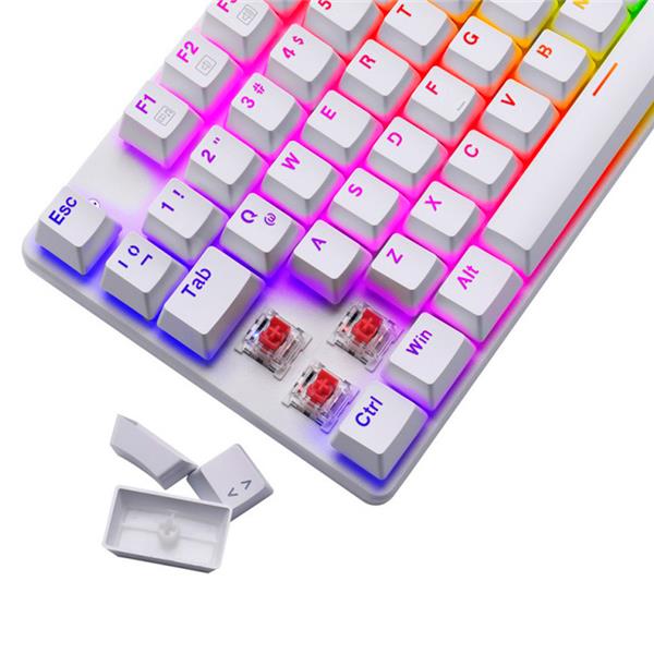 Teclado T-Dagger T-TGK315W-RD Bora WHITE Mecanico RGB TKL Switch RED