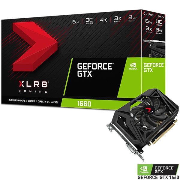 OPEN BOX - PLACA DE VIDEO PNY GTX 1660 XLR8 SINGLE FAN 6GB GDDR5 OC 6 MESES