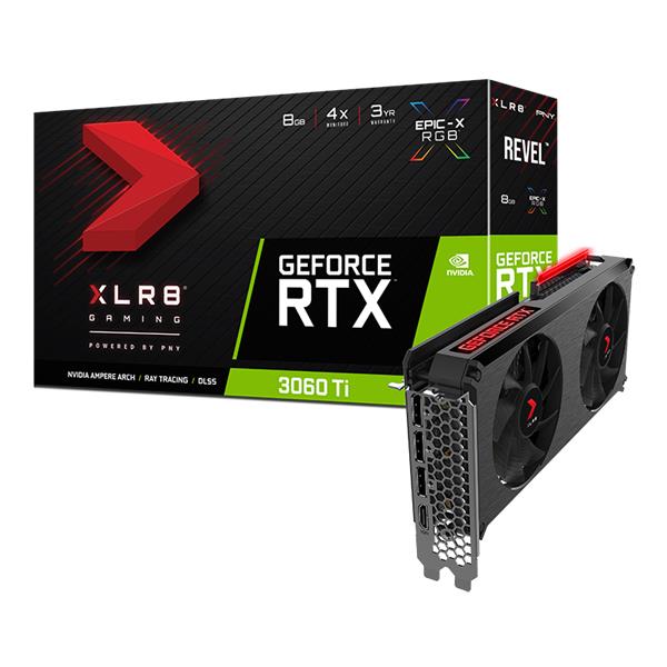  OPEN BOX-Placa de Video PNY RTX 3060 Ti XLR8 Dual Fan RGB 8GB GDDR6 6 MESES