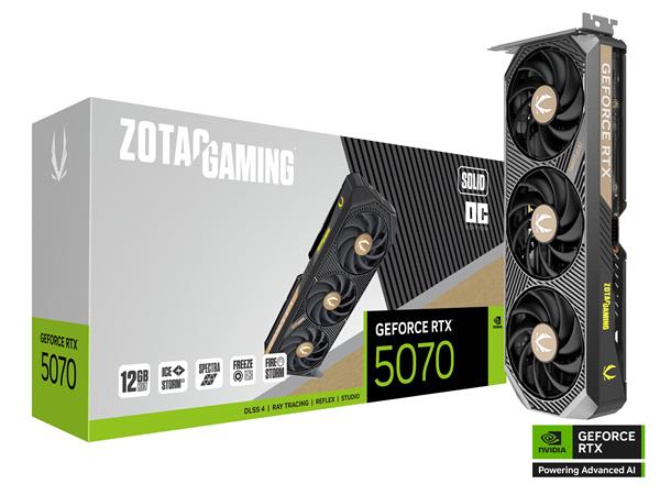 PLACA DE VIDEO ZOTAC NVIDIA GEFORCE RTX 5070 SOLID OC 12GB GDDR7