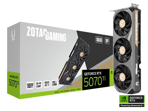 PLACA DE VIDEO ZOTAC NVIDIA GEFORCE RTX 5070 TI SOLID SFF OC 16GB GDDR7