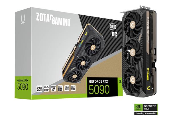 PLACA DE VIDEO ZOTAC GAMING NVIDIA GEFORCE RTX 5090 SOLID OC 32GB GDDR7